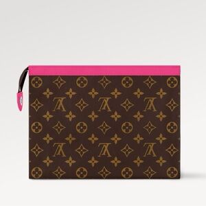 Louis Vuitton Monogram Clutch with Pink Trim
